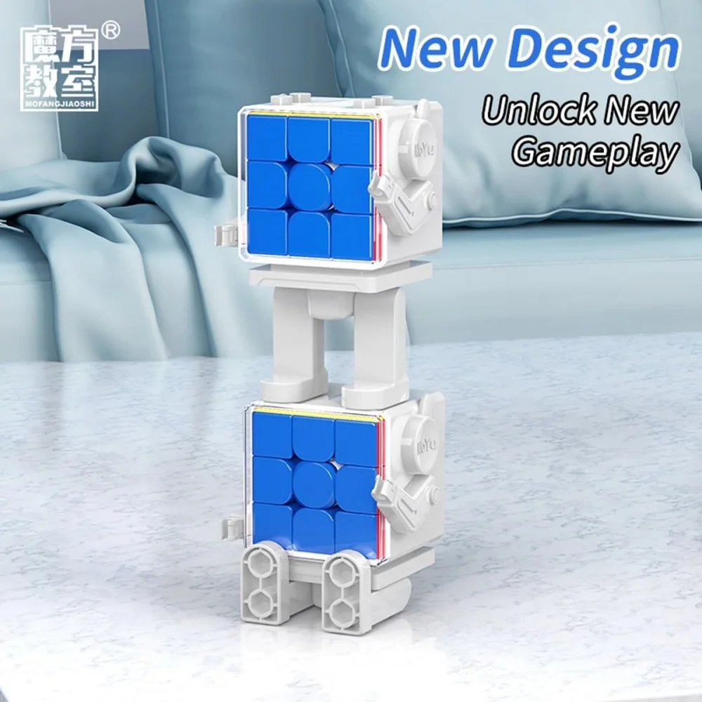 Moyu Mofangjiaoshi Meilong 2X2 Stickerless Kubus Cubing Klaslokaal Soepel Snelle Kubus Puzzel Met Een Kubus Robot Display Box