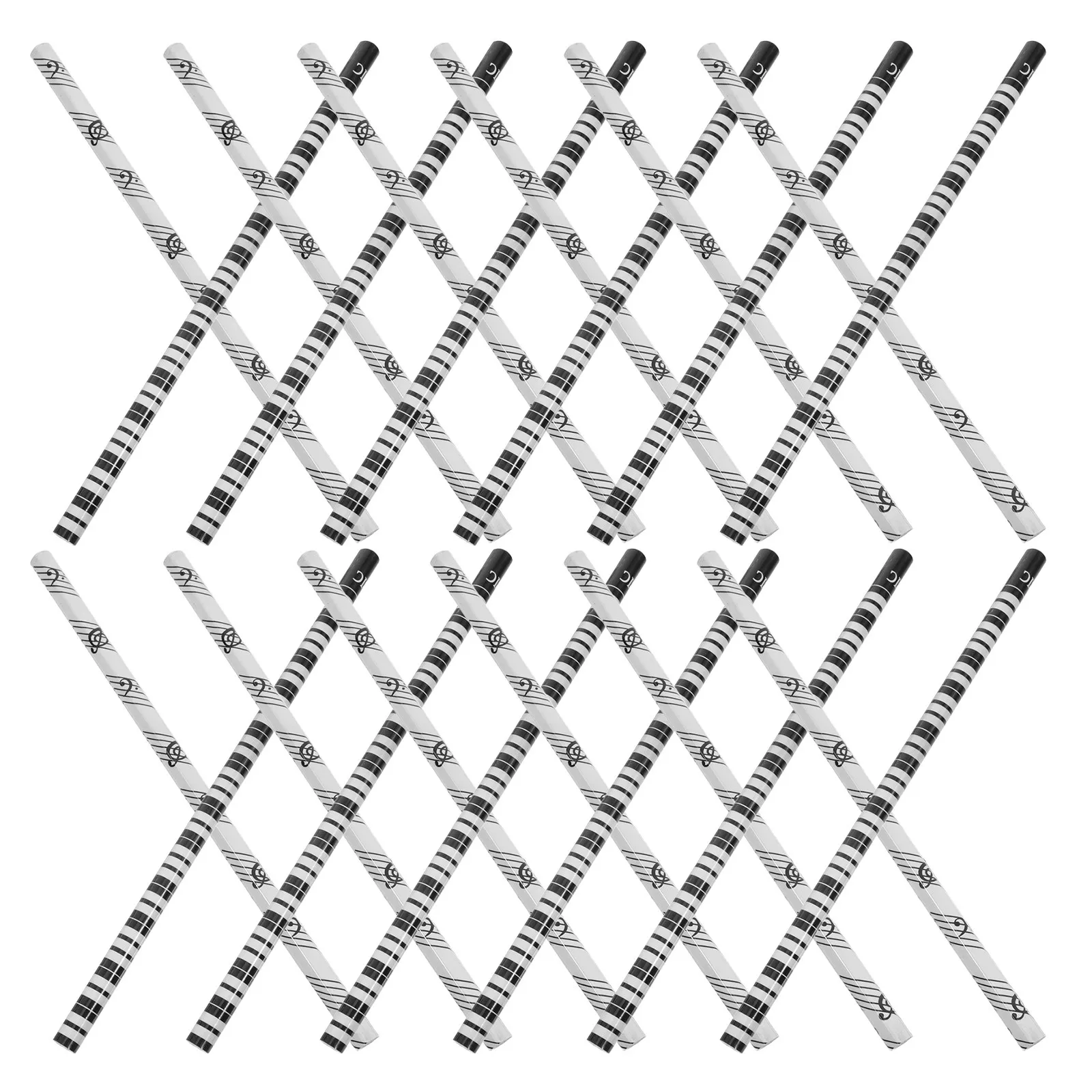 20Pcs Music Theme Wooden Pencils Hexagonal Design School Supplies for Classroom Decorative Writing Art Projects