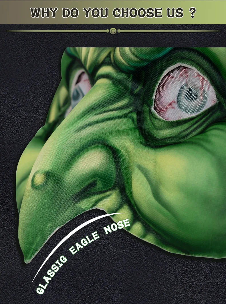 Halloween Hexen masken Cosplay böse alte Dame Party Kostüm Zubehör Eva Masken gegen Perücke großen spitzen Hut Karneval Maskerade Requisiten – Detail 6