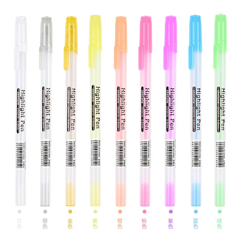 

3pcs/mix Art Marker Pen 0.8mm White Gold Silver Ink Gel Pen Highlight Fine Tip for Student Stationery Drawing Writing Supplies