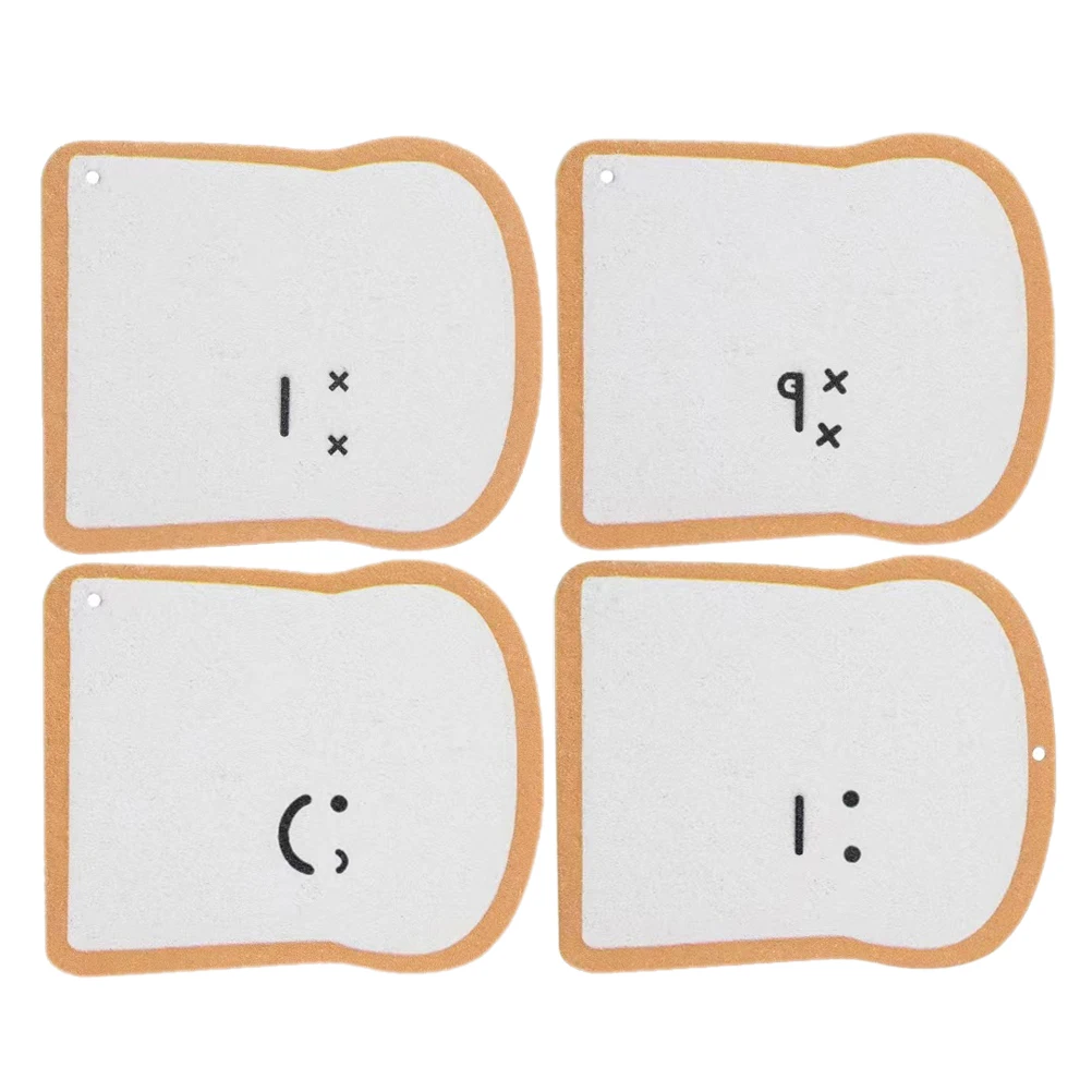

4pcs Kitchen Cleaning Sponge Rags Wood Pulp Cotton Dish Scrubber Reusable Wok Sponge Household Scrub Compact Sponges