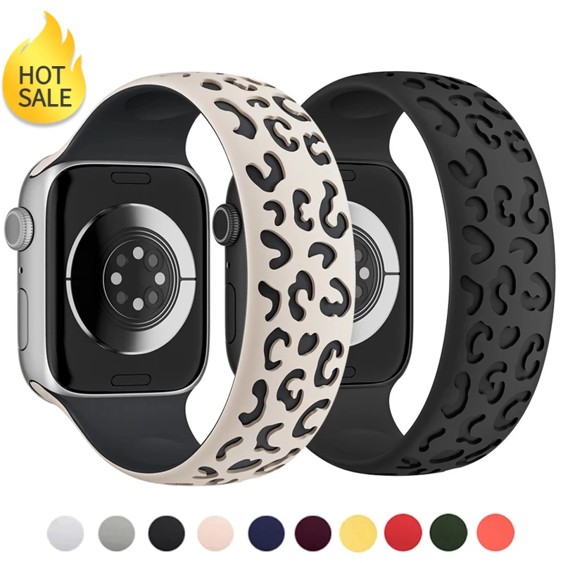 

Stretchy Solo Loop For apple watch band 40mm 41mm 45mm 44mm 49mm 38mm sport silicone bracelet iwatch series 9 8 se ultra 2 strap