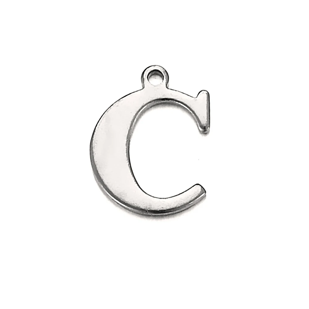 20 stks Rvs Letter Charm Initial Charms Enkele Alfabet Kralen Hangers voor Ketting Sieraden Maken DIY Groothandel