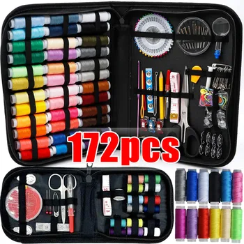 172/12767/27pcs/set Sewing Kit with Threads Needles Scissors Tape Measure Buttons Storage…