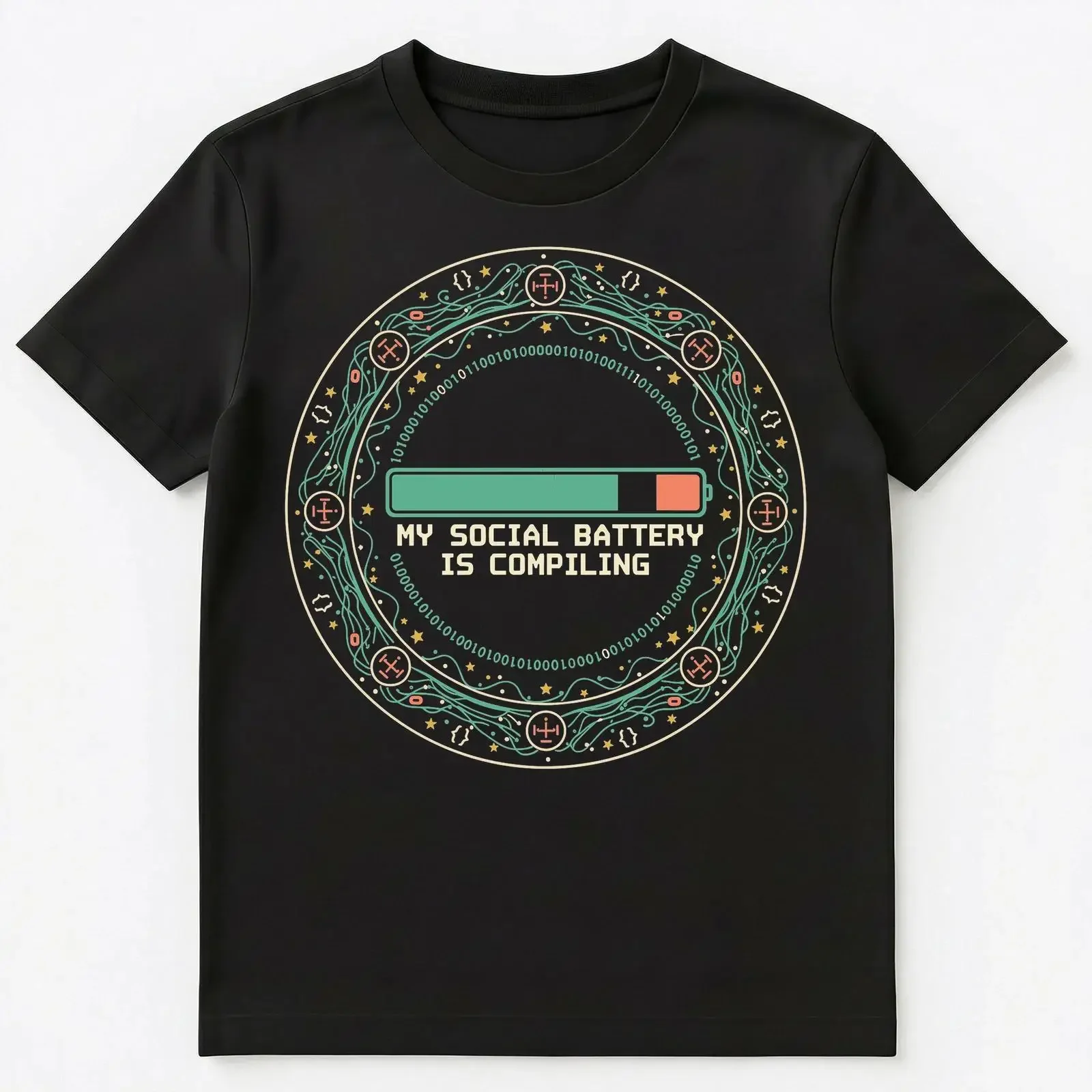 Programmer Introvert Social Recharge Coding Humor T Shirt vintage Washed Stylish Soft Slightly designer clothes
