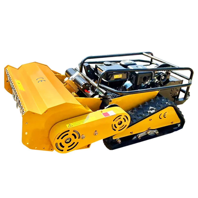 Customized  Grass Cutting Machine Rubber Remote Control Robot Flail Lawn Mower