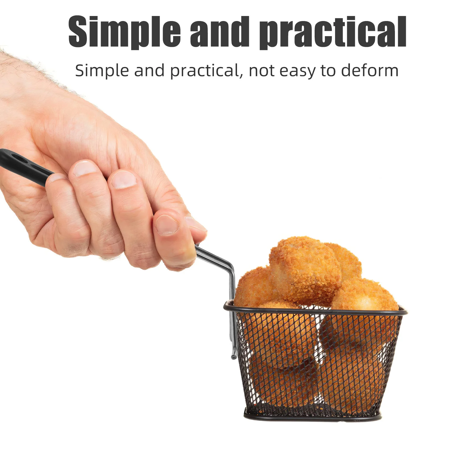 

Stainless Steel Fryer Basket Handle Universal Detachable Cool-Touch Replacement For Egg Ring Turkey Air Deep Fryer Kitchen