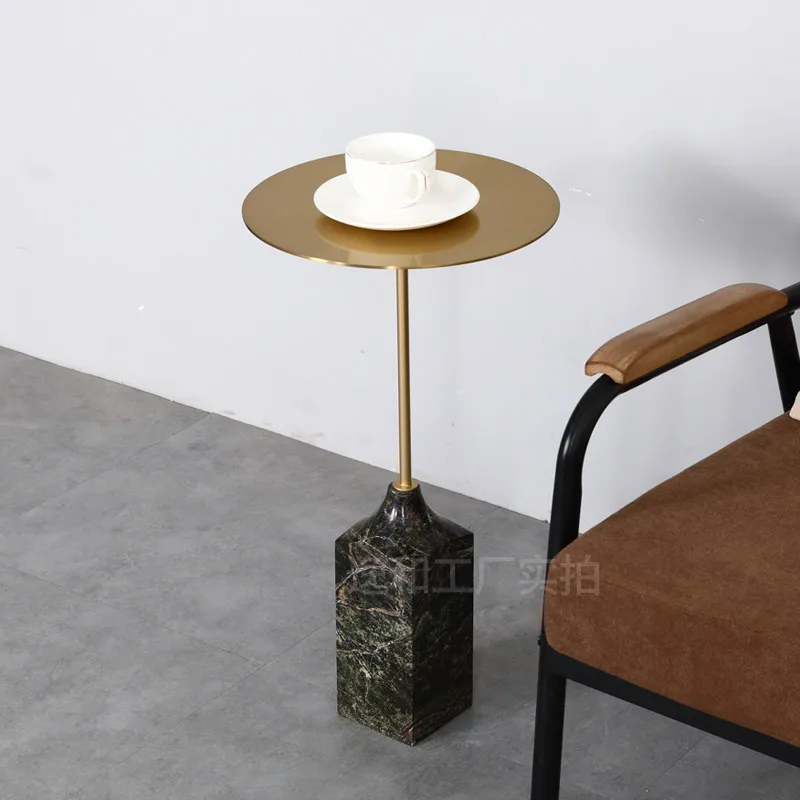 Light Luxury Marble Edge, Living Room, Sofa Corner, Simple and Modern 30CM Small Coffee Table, Model Room, High-end Side Table