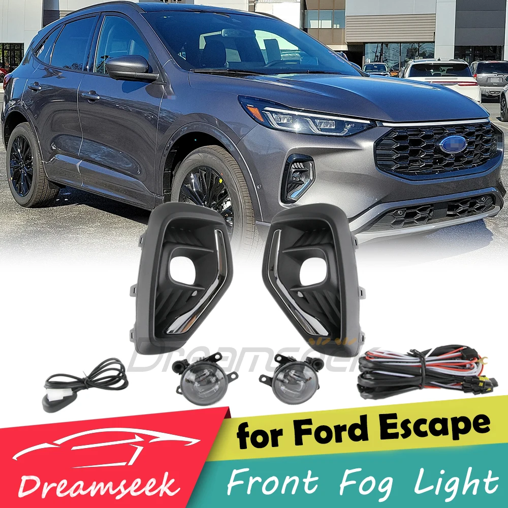 

2x LED Fog Light Kit For Ford Escape 2023+ Front Bumper Lamp With Switch Wiring Harness Bezel Assembly Foglamps Auto Accessories