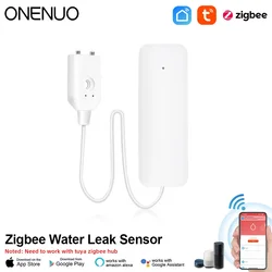 ONENUO Tuya Smart Zigbee Water Sensor Leak Detector Flood Water Leakage Alarm Work with Zigbee Hub Tuya Leakage Water Sensor