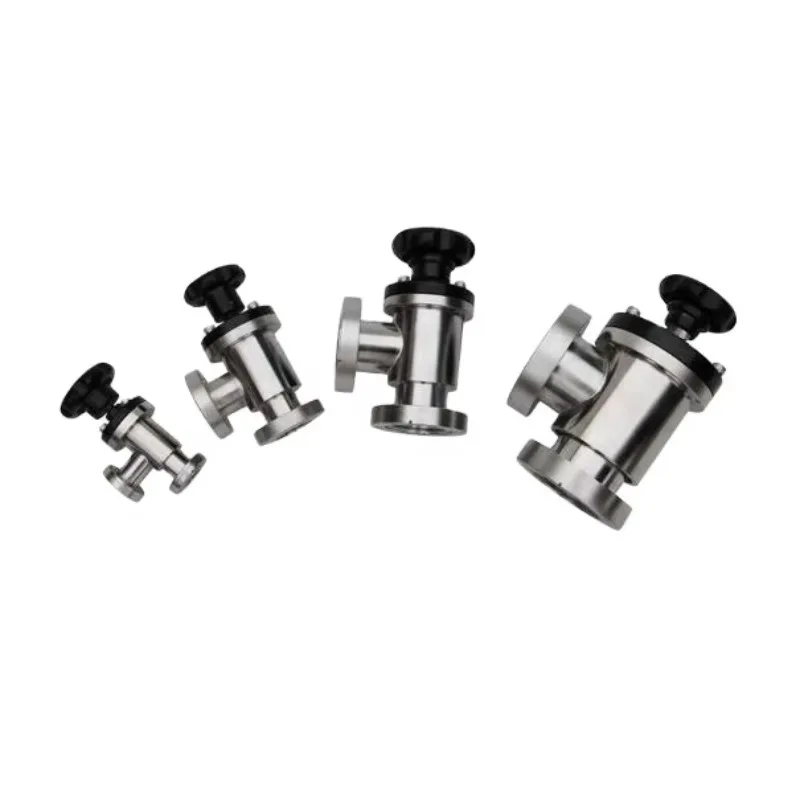 Dn16 Dn25 Dn40 Dn50 Flange Connect VESSEL Manual High Vacuum Angle Valve with Kf25 Stainless Steel