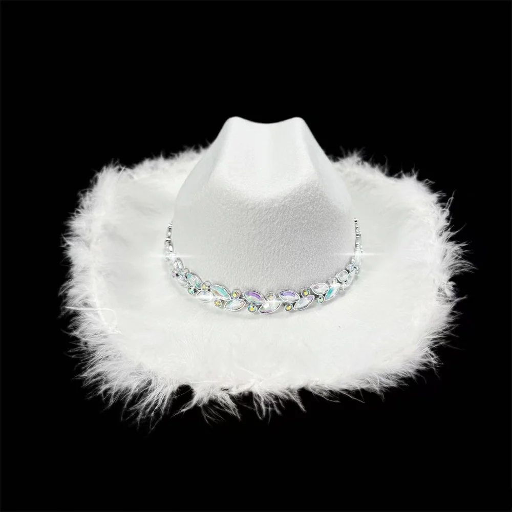 Chapeau de fête d'anniversaire Cowgirl chapeau de Cowboy pour enfants chapeau de diamants brillants scintillant pour la fête d'anniversaire de Performance de Cosplay