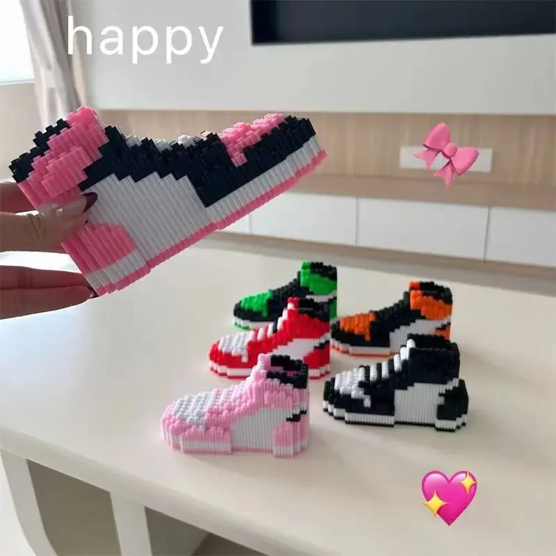 Mini Shoes Building Blocks Small Particles High Appearance Gifts Three-dimensional Assembled Toys Desktop Ornaments