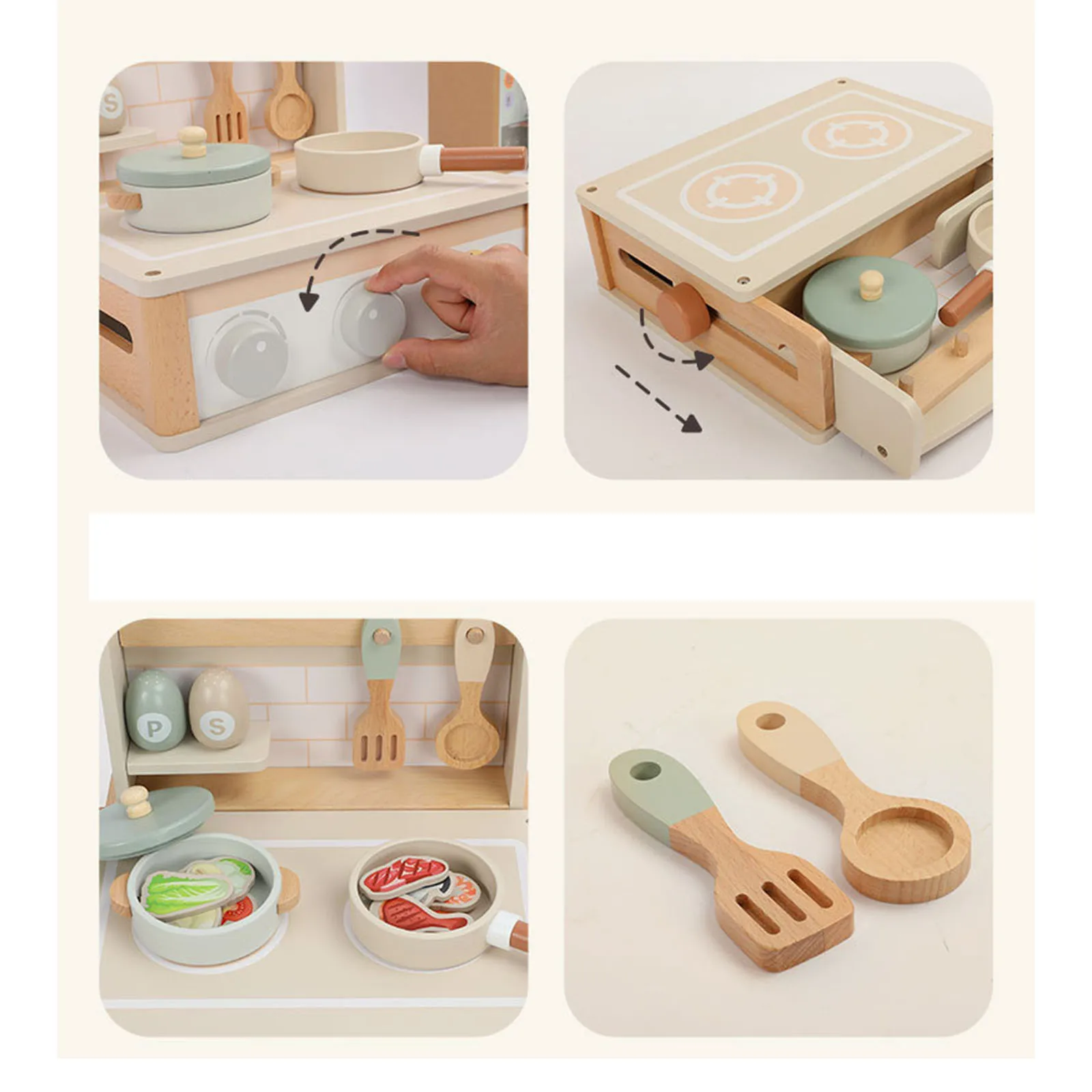 Petit jouet de cuisine en bois pour enfants, jeu de simulation de cuisine, ensemble de maison de simulation pour tout-petits, cadeaux d'anniversaire