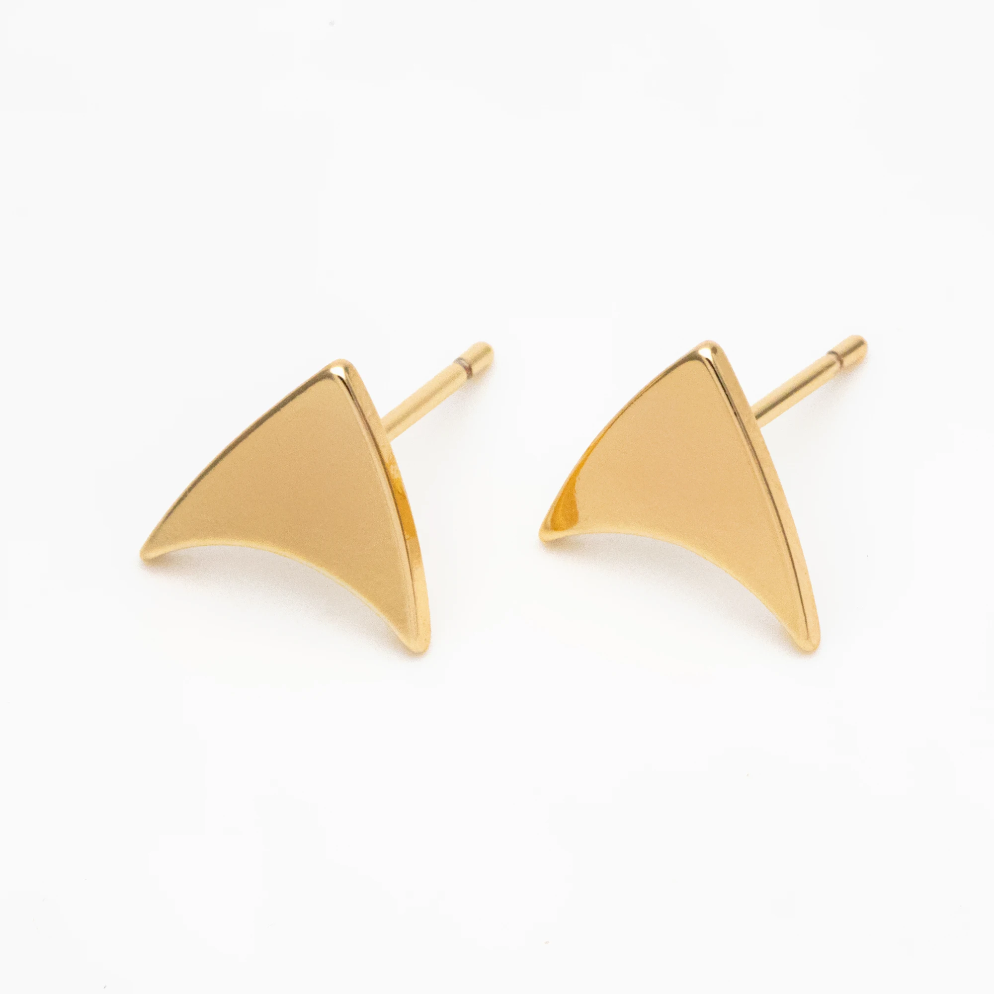 

10pcs Gold Arrow Minimalist Earrings 10mm, Real Gold Plated Brass Geometric Earring Studs (GB-4187)