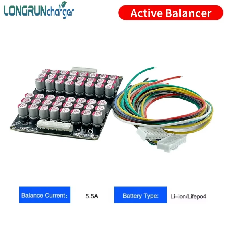 5A Equalizer Balancer 6S 7S 8S 10S12S Lifepo4/Li-ion/LTO Battery Energy Capacitor Active Balancer Current 0.1-6A 40A 50A 60A 80A