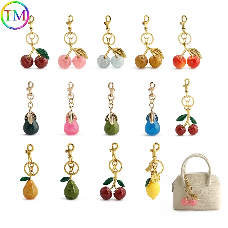 

2-4-8 шт., брелок с подвеской в виде красной вишни для милой украшения сумки, многофункциональные ювелирные изделия, аксессуары для ключей от машины, модный очаровательный брелок