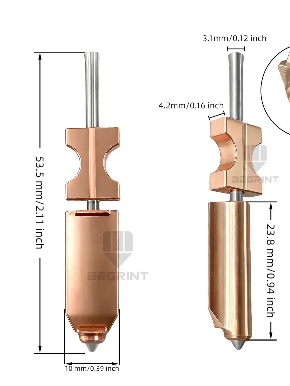 Dysza bimetaliczna do Flashforge AD5X, nowa, ulepszona dysza hotendu ze stali nierdzewnej 0.25/0.8/0.6/0.4mm, części do drukarki 3D do ASA — zdjęcie produktu 7