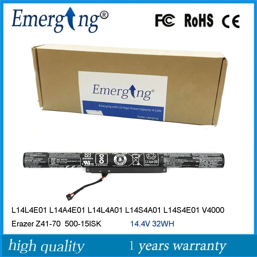 

14.4V 32Wh L14L4A01 Battery For Lenovo L14L4E01 L14A4E01 L14S4A01 L14S4E01 V4000 Erazer Z41-70 IdeaPad 500-15ISK