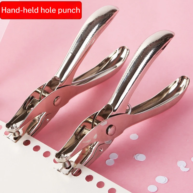 มือถือ Single Hole Puncher เส้นผ่านศูนย์กลาง 6 มม. Eye-Catching Manual Hole Punch สําหรับนักเรียนกระดาษหนา A4 แผ่นการ์ดและโครงการ DIY