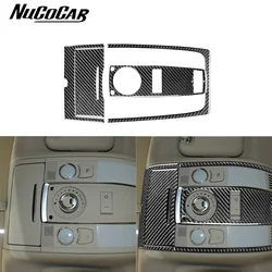 For Audi A6 S6 C6 2005-2011 Carbon Fiber Roof reading light control Panel Trim Cover Car Interior Accessories Decorative Sticker