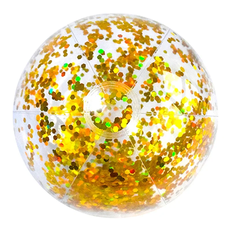 Ballon de plage gonflable transparent pour enfants et adultes, jouet de piscine, flotteur avec paillettes, fête d'été, jeu d'eau, 40cm