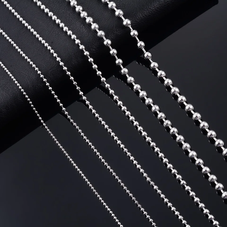 Chaîne à Perles 20m En Acier Inoxydable 2,4mm - Rouleau De Chaîne à Billes Avec 50 Connecteurs Pour Bricolage Et Bijoux