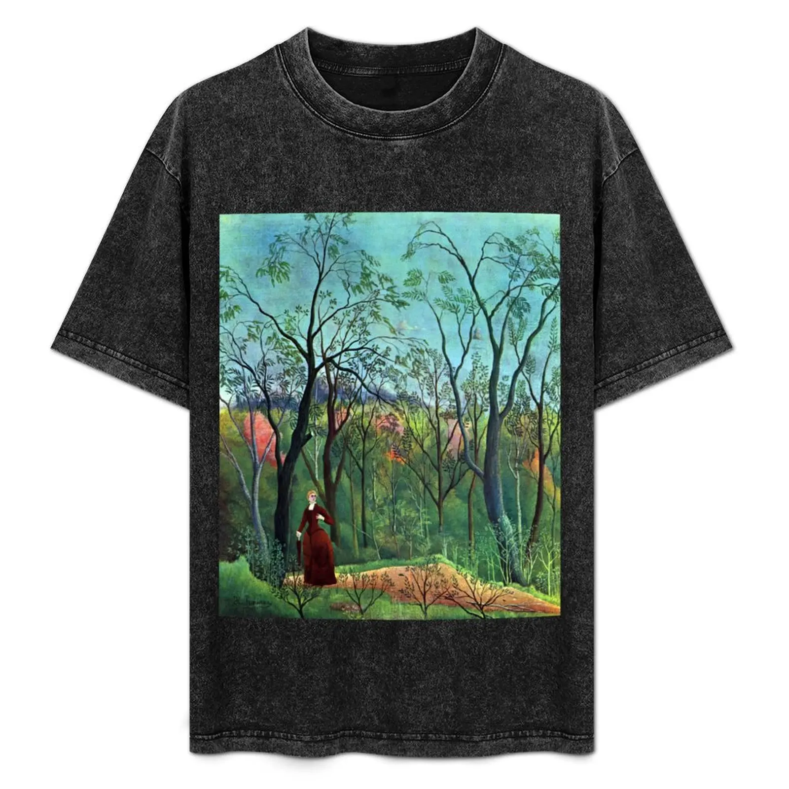 

Henri Rousseau - The Walk in the Forest T-Shirt cheap stuff street wear oversized t shirts for men