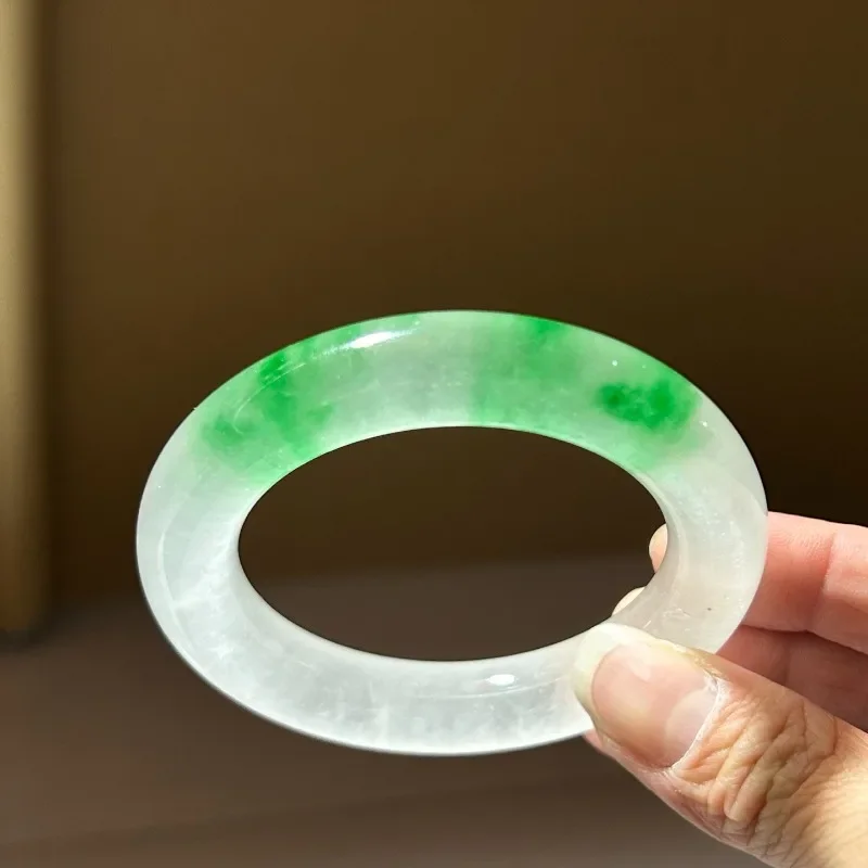 

Ice Seed Jade Bracelet, Women's Light Green Floating Yang Jade Bracelet Jewelry