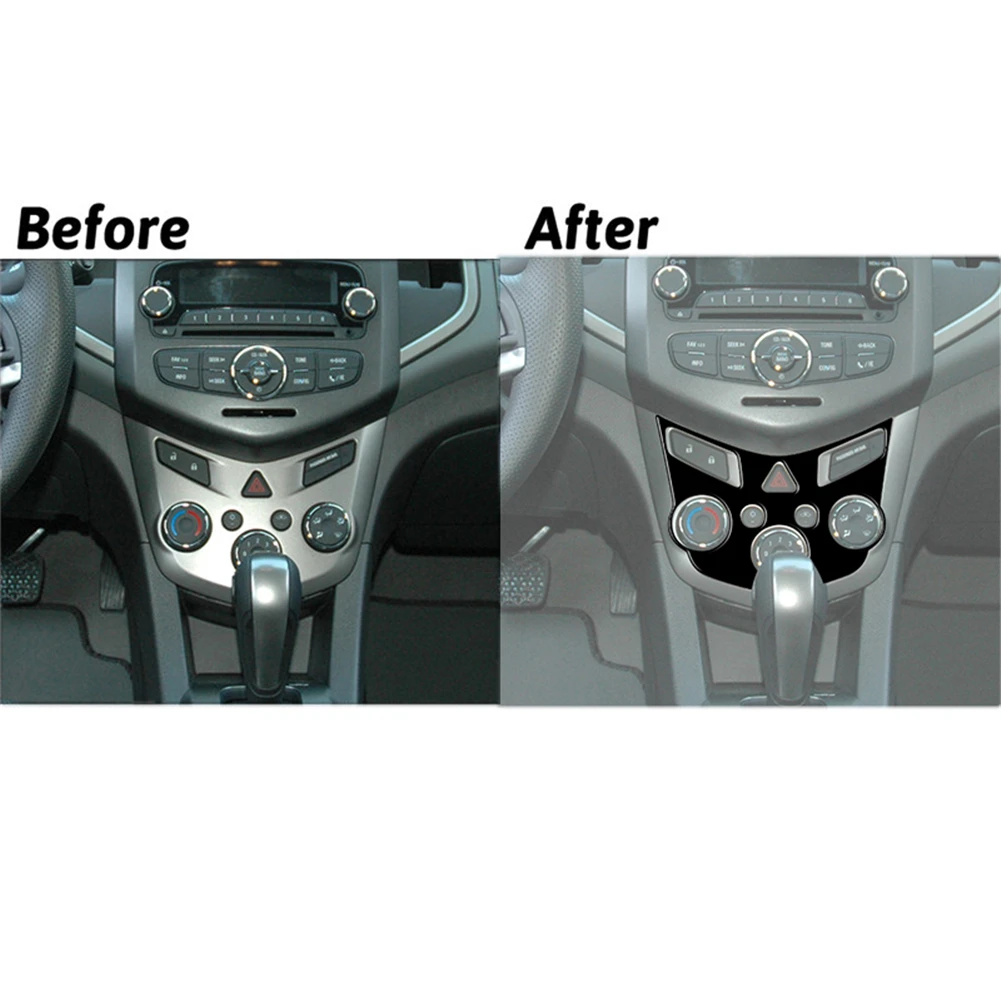 Jet Black Car Stickers For Chevrolet Sonic 2012 2013 2014 2015 2016 Car Interior Mouldings Cover Trim Decorative Accessories