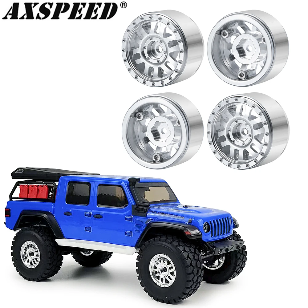 Axspeed 4pcs 1.0 "Beadlock Rad felgen Metall Silber Radnabe für axiale scx24 Riegel Gladiator 4wd, trx4m Teile