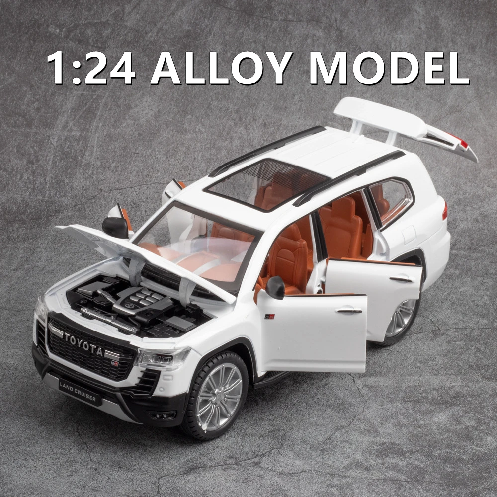 1：24  LAND CRUISER GT Prado SUV Alloy Car Model Diecasts Metal Toy Off-road Vehicles Car Model Sound Light Childrens Gifts