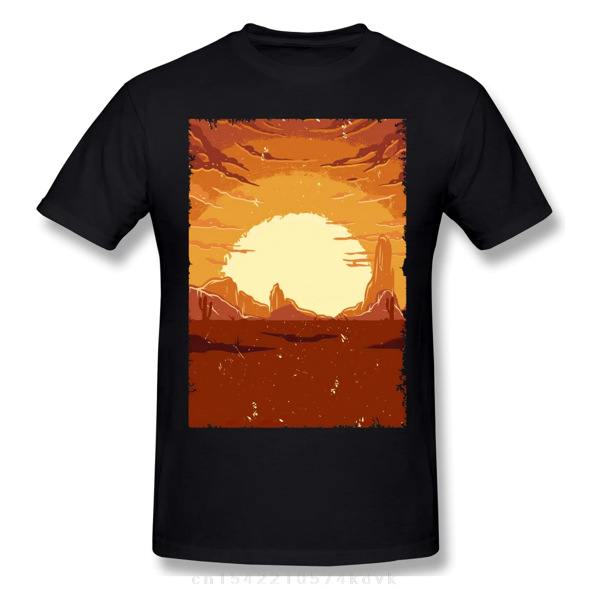 Desolate Landscape Gift Cartoon Graphic Cool Short Sleeve T-shirt Top