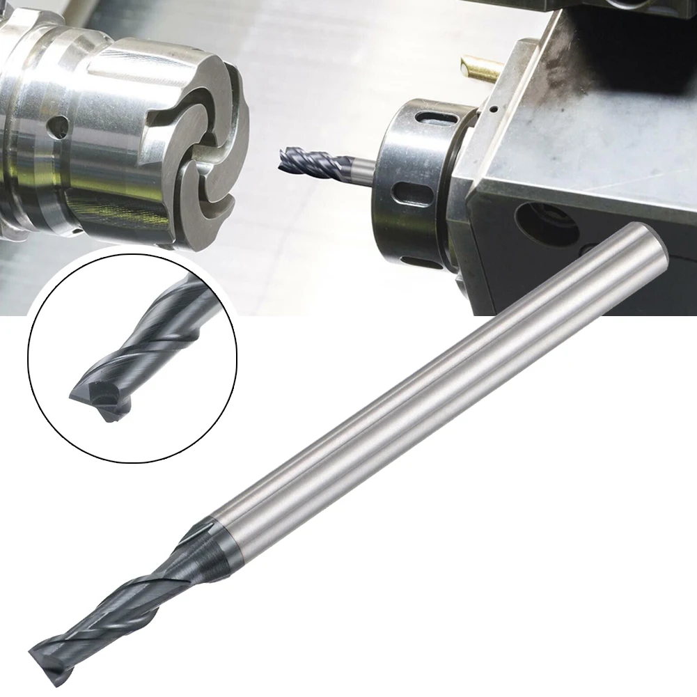 

Blades End Mill AlTiN Coated Carbide 35 Degrees 3mm Dia 4mm Shank 50mm Long End Mill Solid Carbide 1 PCS 2 Blades