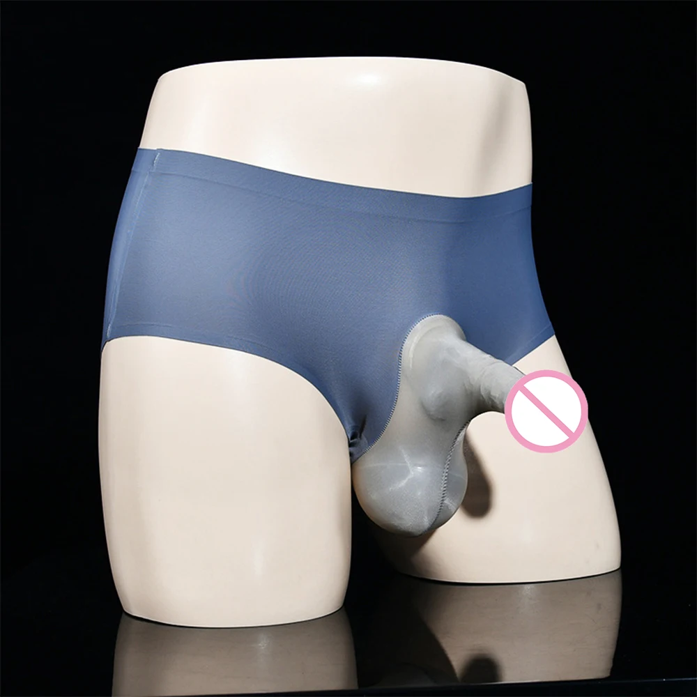 

Men's Elephant Nose Panties Briefs Gays Underwear Erotic Lingerie Sexy Sissy U Convex Pouch JJ Sleeve Ice Silk Briefs Underpants