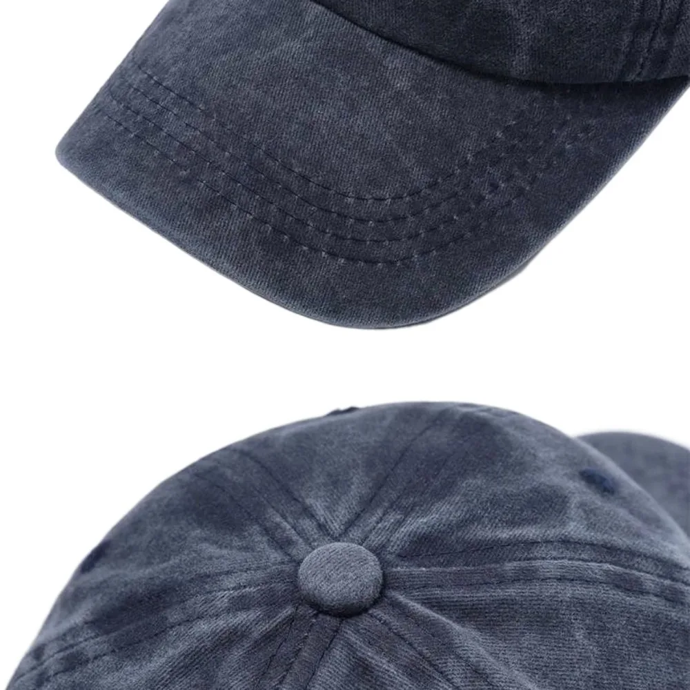 

Versatile Adjustable Baseball Cap Washed Denim Soft Cotton Dad Trucker Hat Sunflower Pattern Sun Hat Unisex