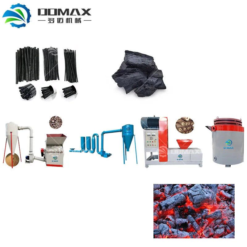 Automatic Charcoal Production Line for Shisha Coal Rice Husk Charcoal Briquette Making Machine Charcoal Press Machine
