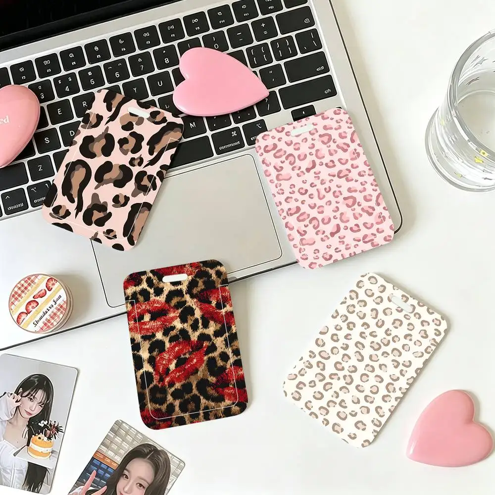 Leopard Prin Lanyard Card Holders Student ID Card Holders Neckband Card Holders Access Control Accessories Gifts