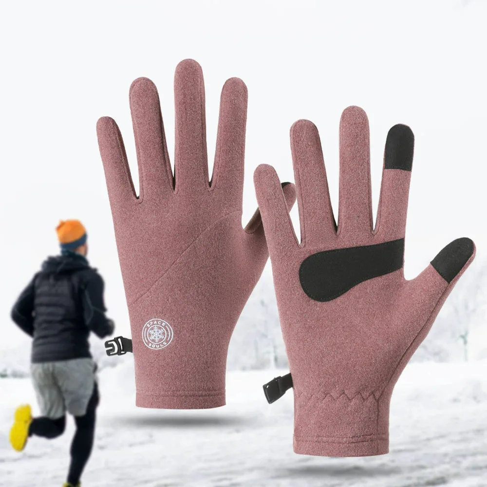 Autumn Winter Women's Thin Soft Warm Gloves Full Finger Touchscreen Riding Gloves Outdoor Sports Cycling Running Gloves