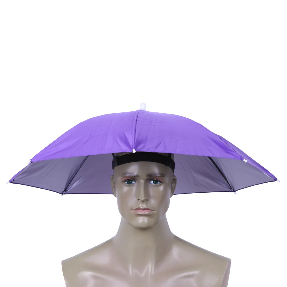 

Head Umbrella with Elastic Band Anti-Rain Headwear Brolly Cap Lightweight Sunscreen Hat Umbrella Universal for Outdoor Fishing