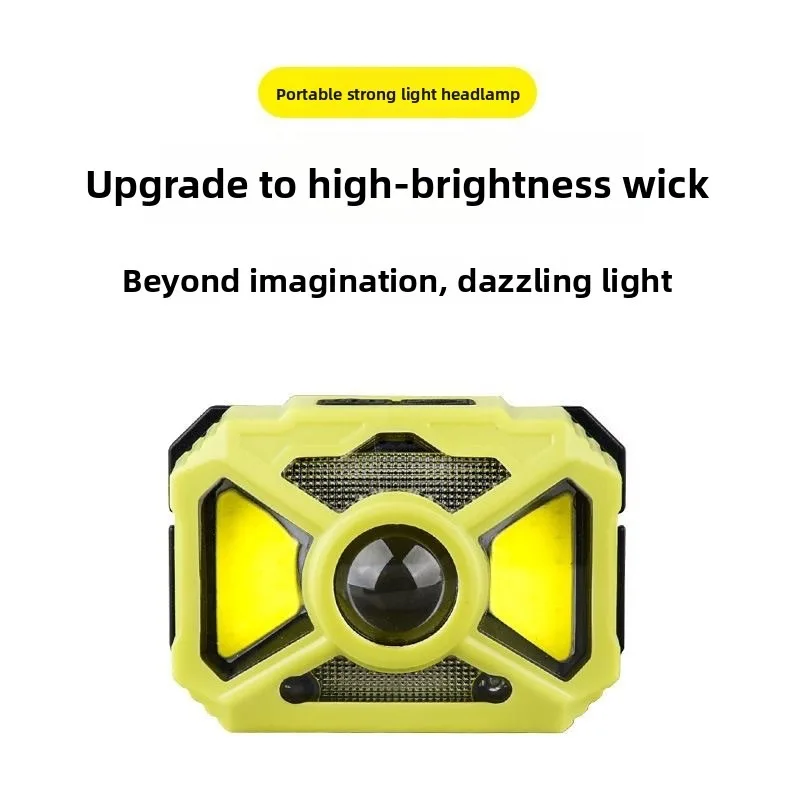 Mini Portable LED Headlamp with Intelligent Induction Sensor Strong Light Waterproof for Outdoor Night Fishing and Camping