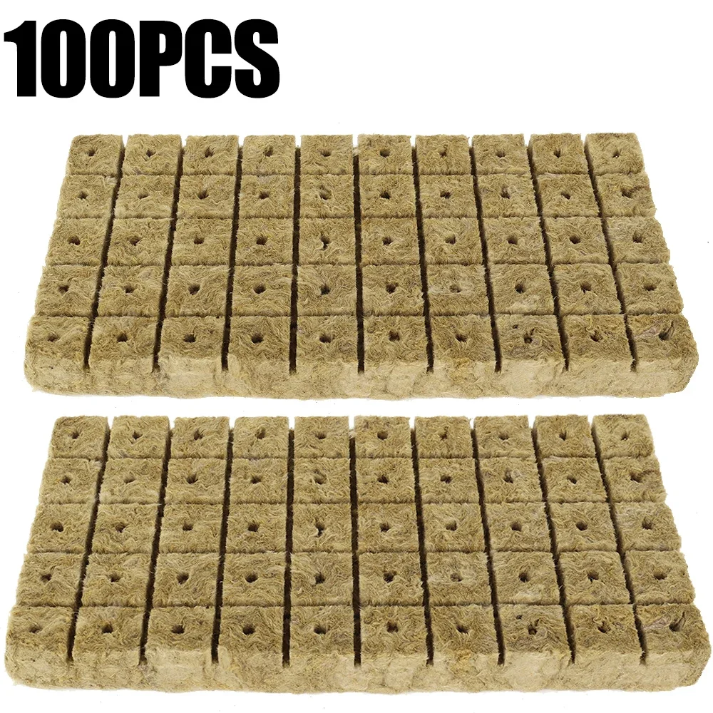 50X สโตนโวลสื่อ Grow ไฮโดรโปนิกส์ก้อน100/เพาะต้นกล้าในสวนการเพาะปลูกน้ำการหว่านเมล็ด