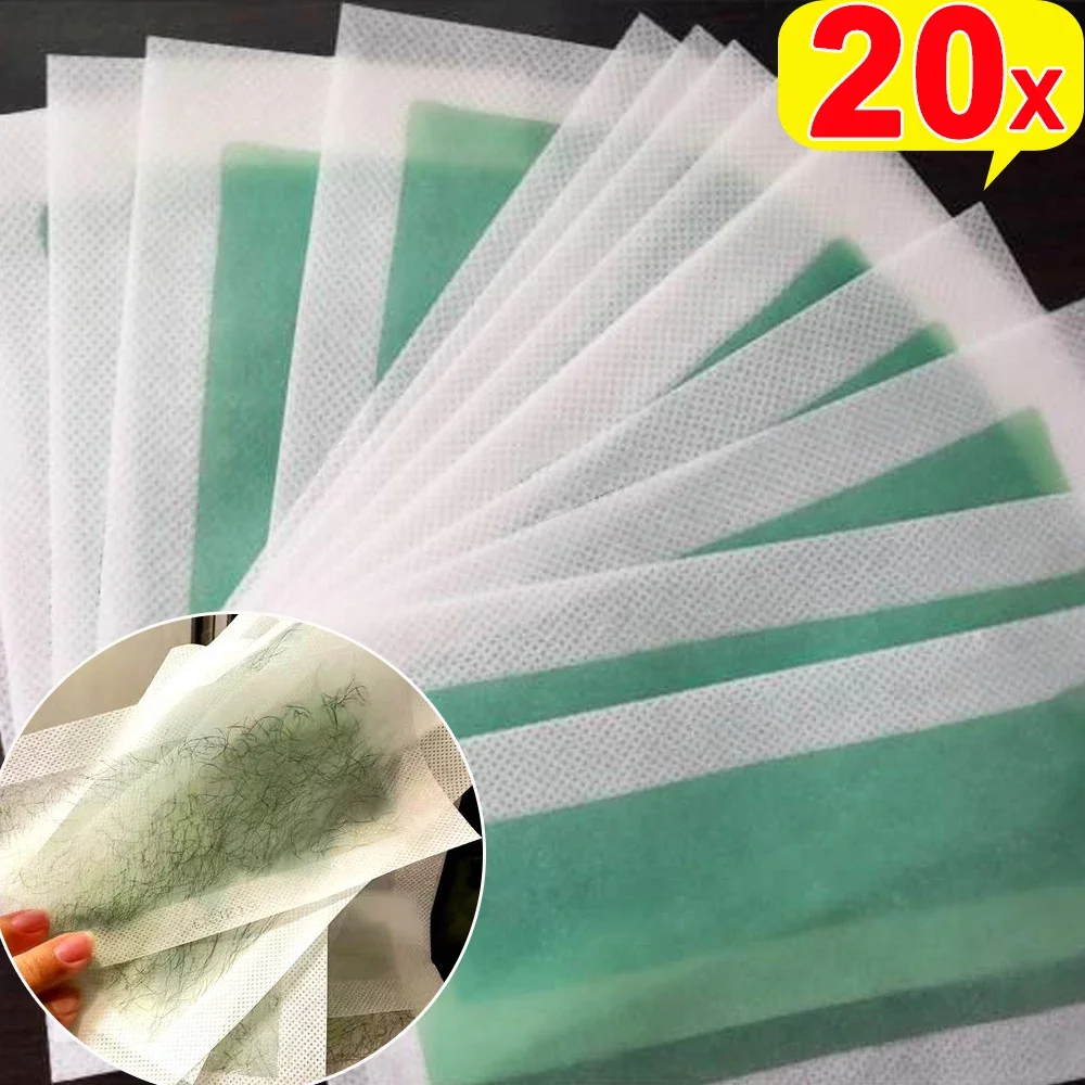 Papel de cera para depilación profesional, tiras de cera de verano para depilación, depilación de doble cara para herramientas de belleza corporal, 1-20 piezas