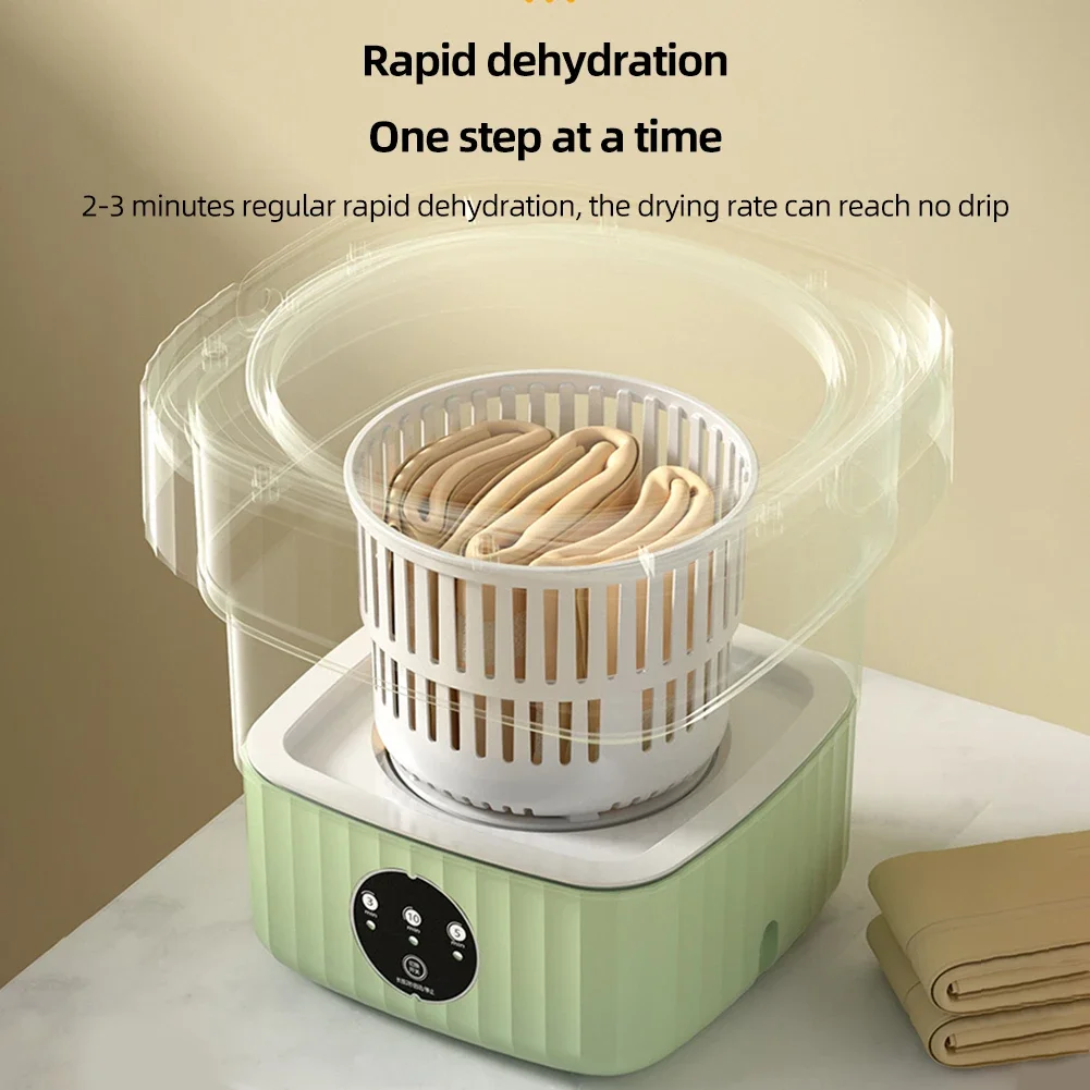 Mini Retractable Foldable Washing Machine 6L 12W Three Mode Travel Washer with Spinning Dry for Business Trip Travel