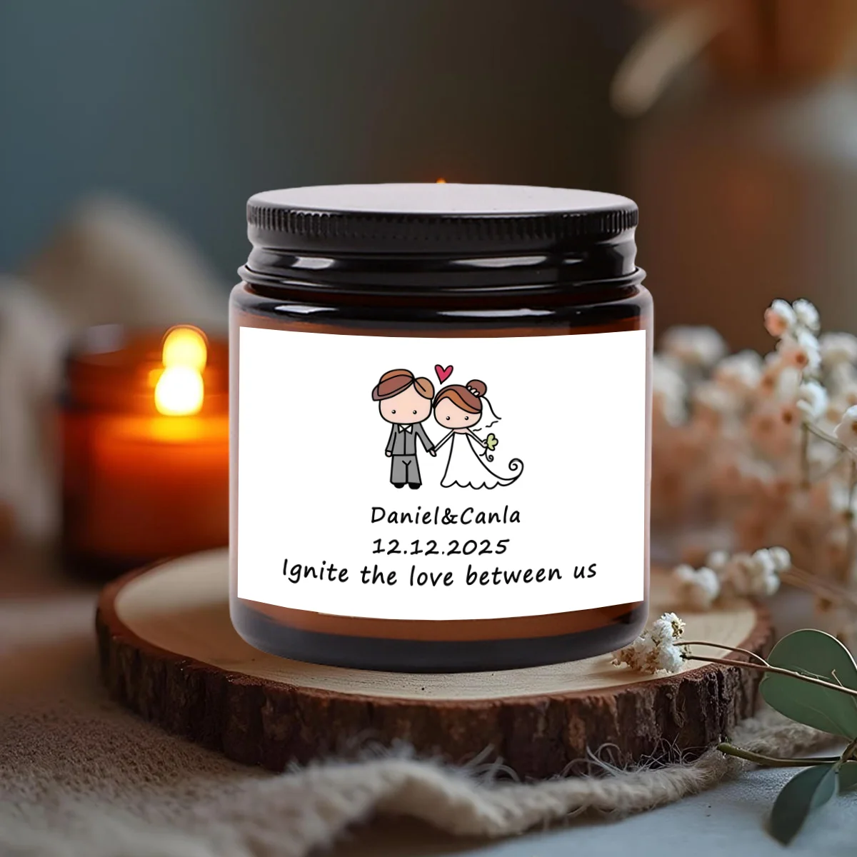 3.5-ounce / 70g Custom wedding souvenir Personalized scented candles - an excellent gift for birthday parties and weddings