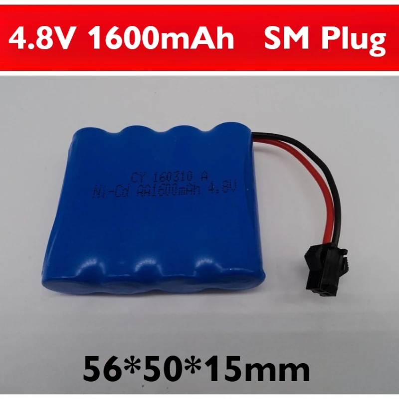 4.8V 1600mAh AA NI-CD Rechargeable Battery For RC Toys Cars Boat Trucks Tank Trains Robot Gun Spare Parts with SM JST Plug