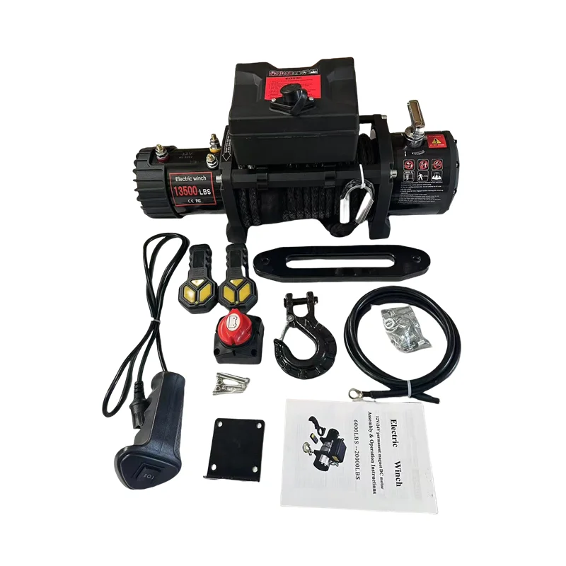 Portable 6000-pound electric winch with wireless remote mini high-speed engine winch for automotive applications 12v & 24v
