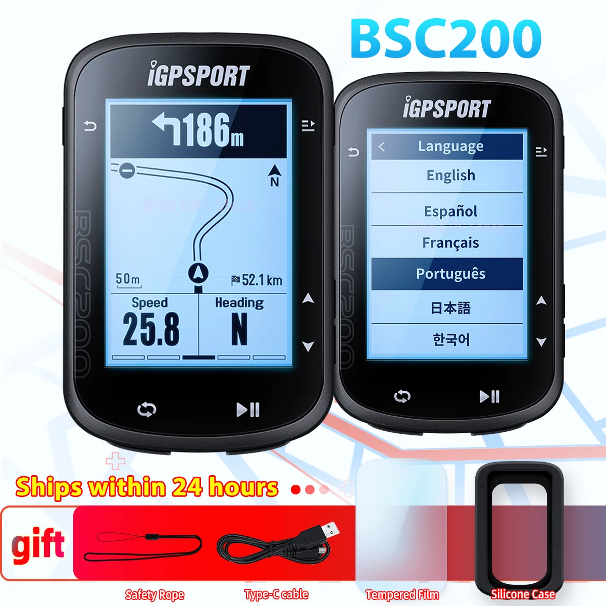 iGPSPORT ordenador BSC200 con GPS para bicicleta, velocímetro inalámbrico para bicicleta de montaña y carretera, odómetro, medidor de potencia ANT