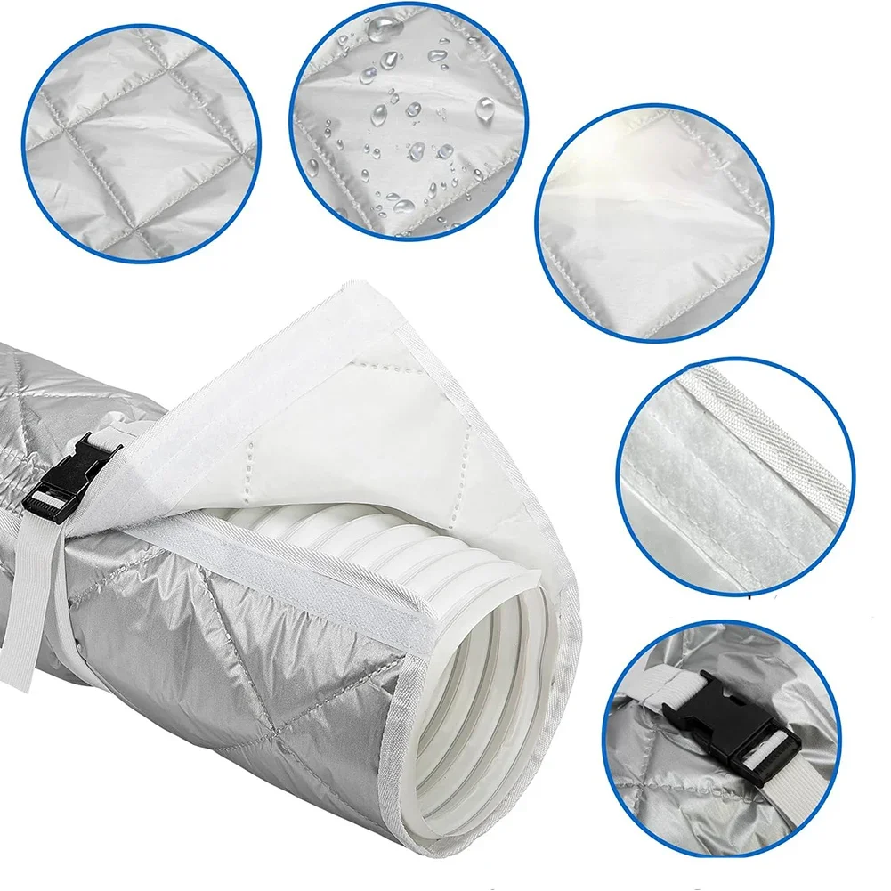 1 шт., защитная крышка для шланга кондиционера с 2 лентами для крепления, ткань Оксфорд, изолированная крышка для шланга переменного тока, детали инструментов