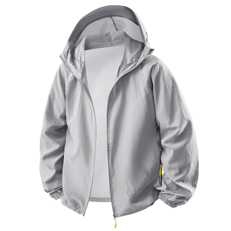 Summer Lightweight Hiking Jackets Men Fishing Cycling Hooded Gym Sports Running Skin Coat Man Outdoor Sun-Protective Thin Jacket